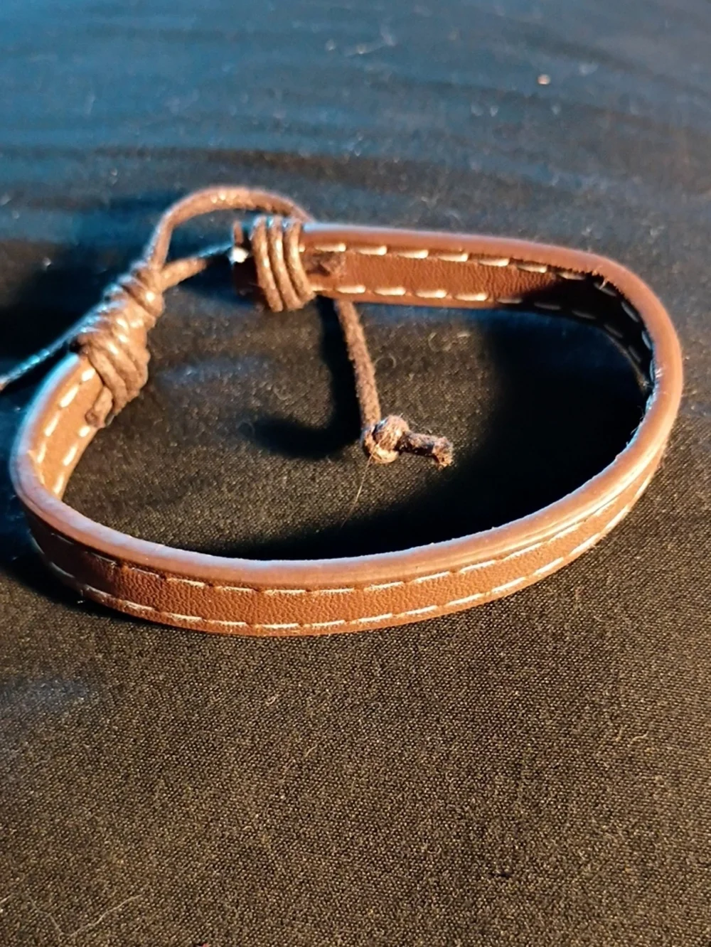 Men's Brown Leather Strap Bracelet - Casual Adjustable